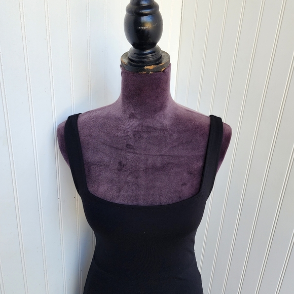 NWT Forever 21 Stretch Knee Length Sleeveless Jersey Knit Black Dress S - Picture 2 of 13